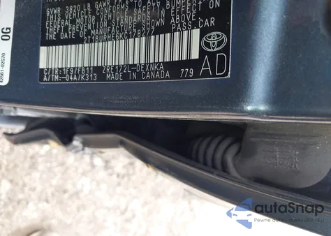 2019 Toyota Corolla Le z USA, uszkodzony, nr VIN 2T1BURHE6KC178277